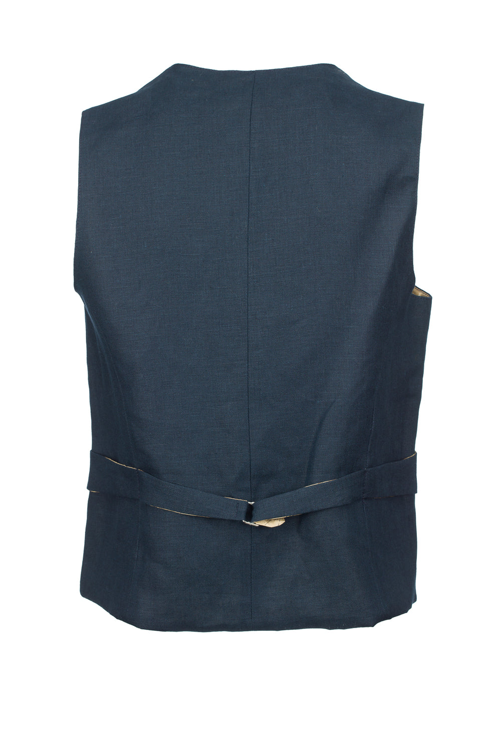 Mens Navy Linen Waistcoat & Vest