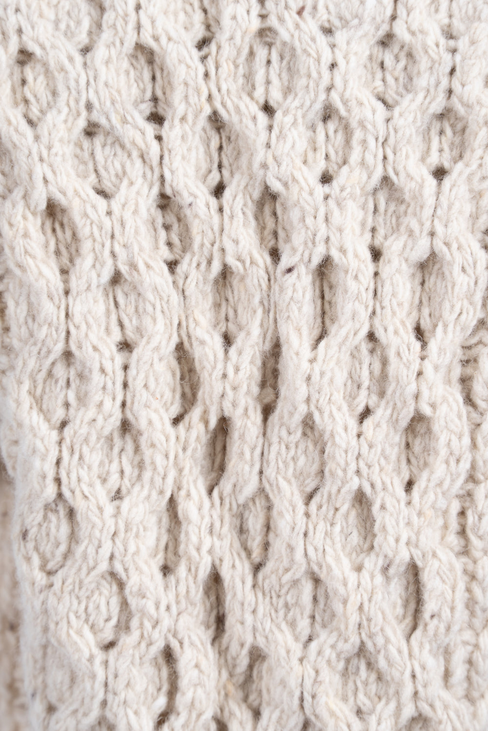 The Constance Fawn Tweed Jacket With Natural Cable Knit Sleeve