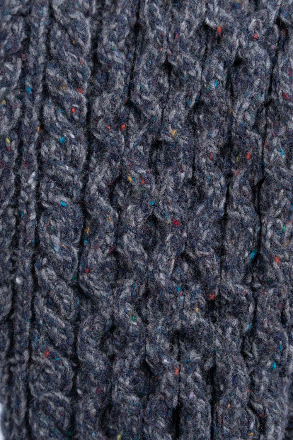 Fawn Shackleton Jacket With Navy Marl Cable Knit Sleeve