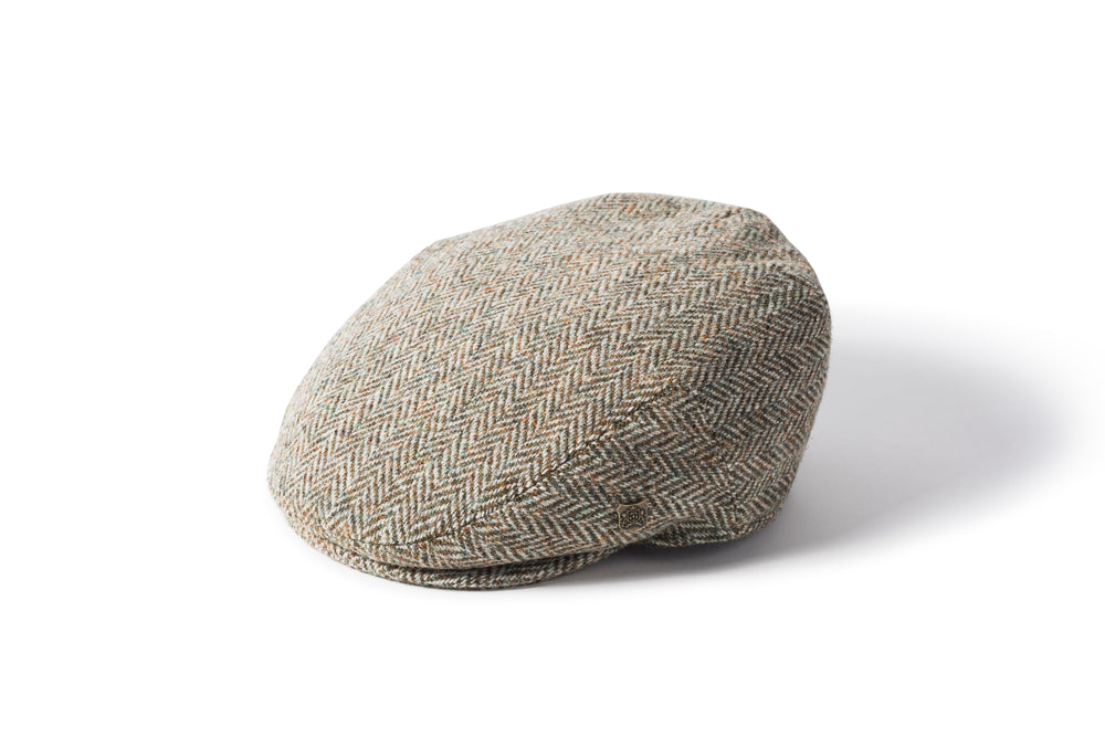 Harris Tweed Natural Flat Cap