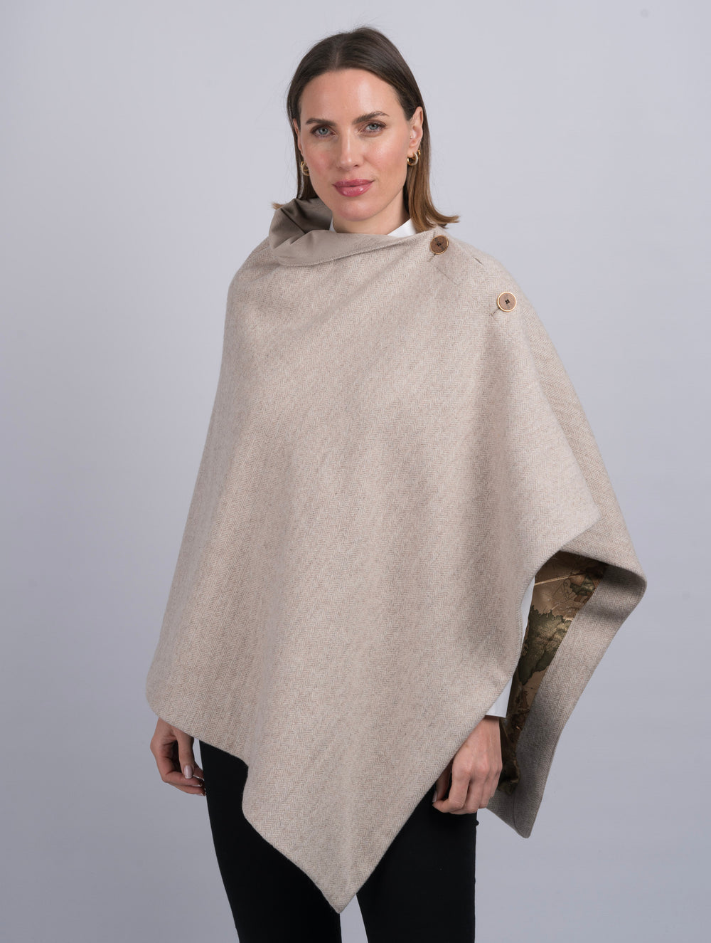 Women's Alpaca Tweed Wool Cape & Cloak