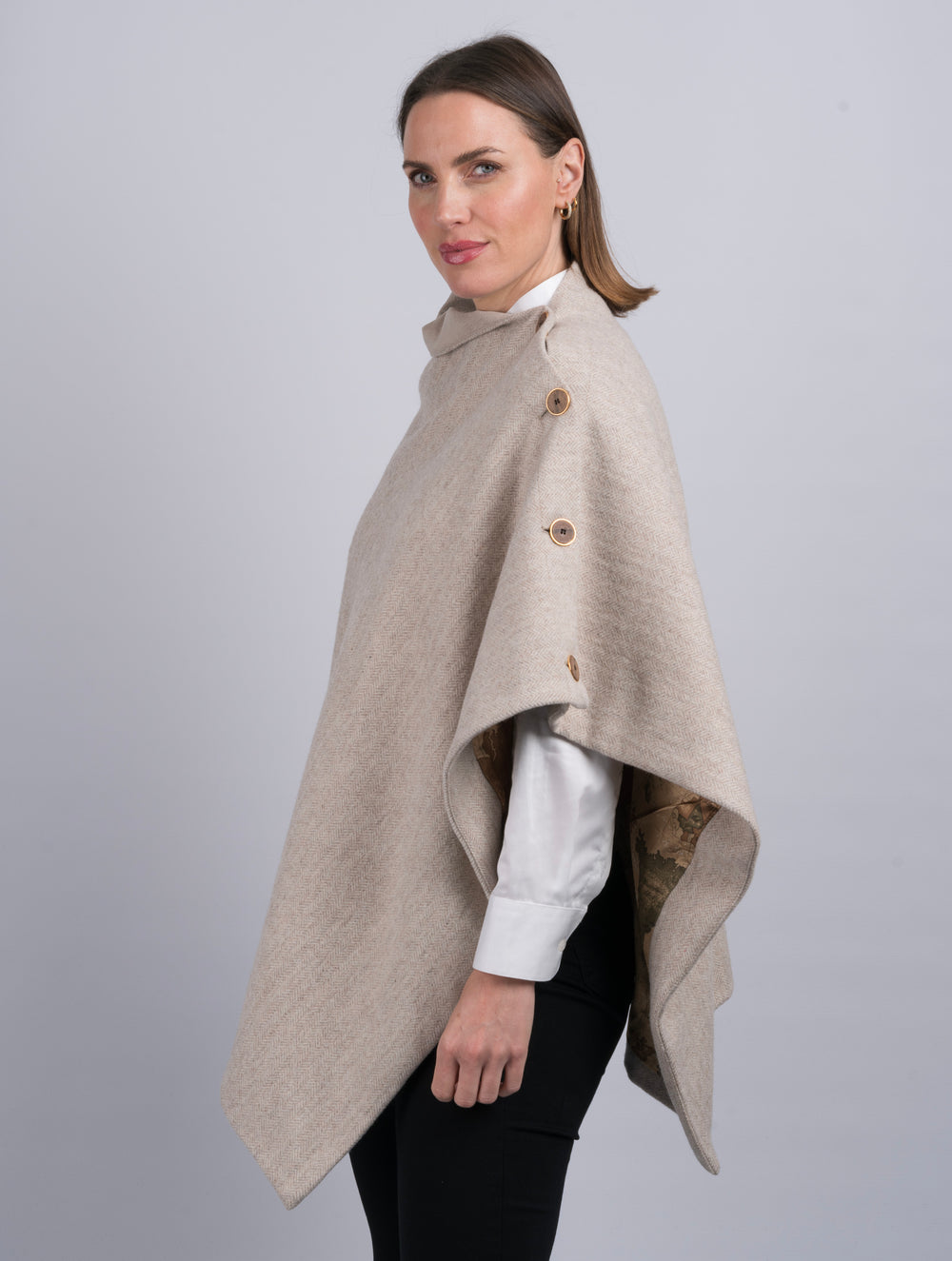 Women's Alpaca Tweed Wool Cape & Cloak