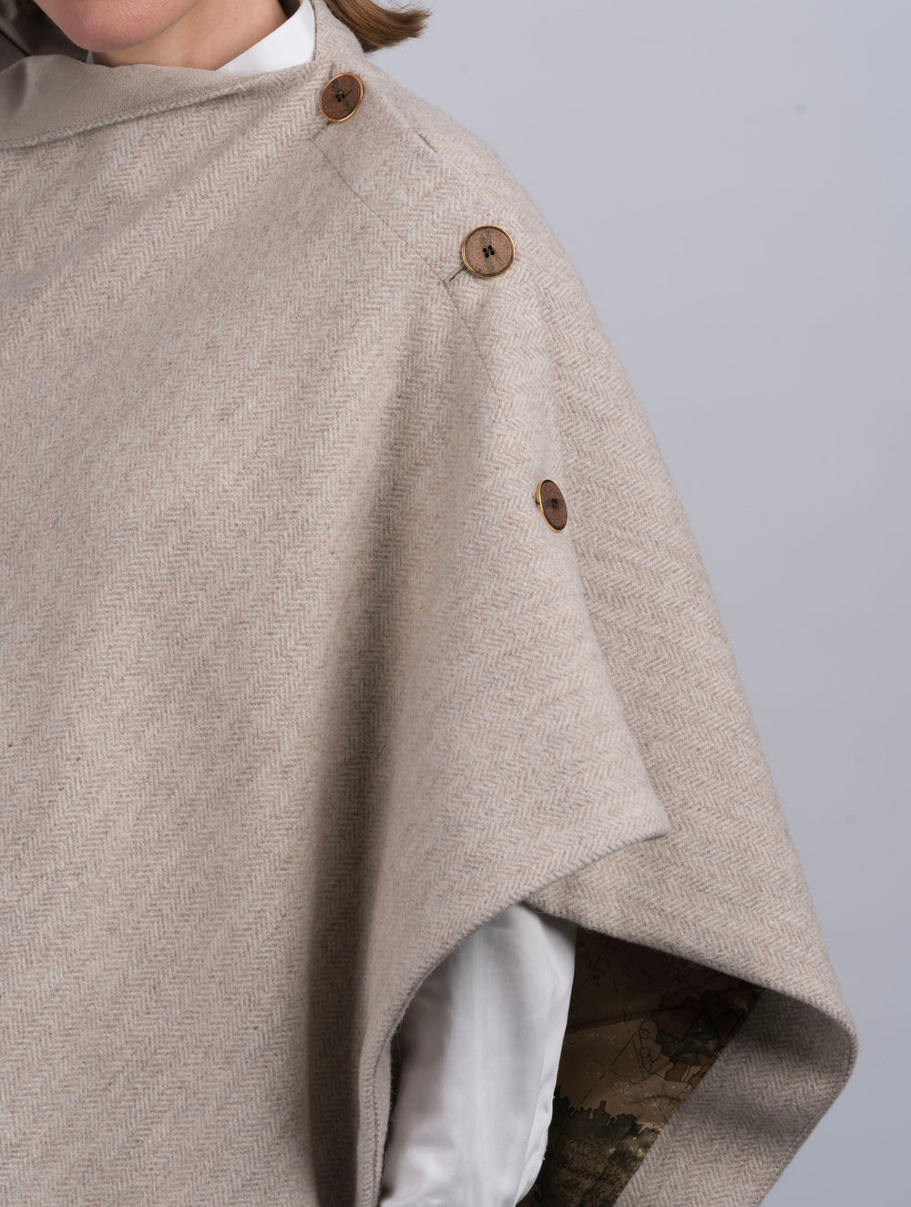 Women's Alpaca Tweed Wool Cape & Cloak