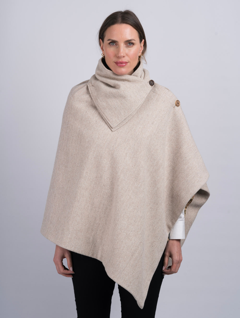 Women's Alpaca Tweed Wool Cape & Cloak