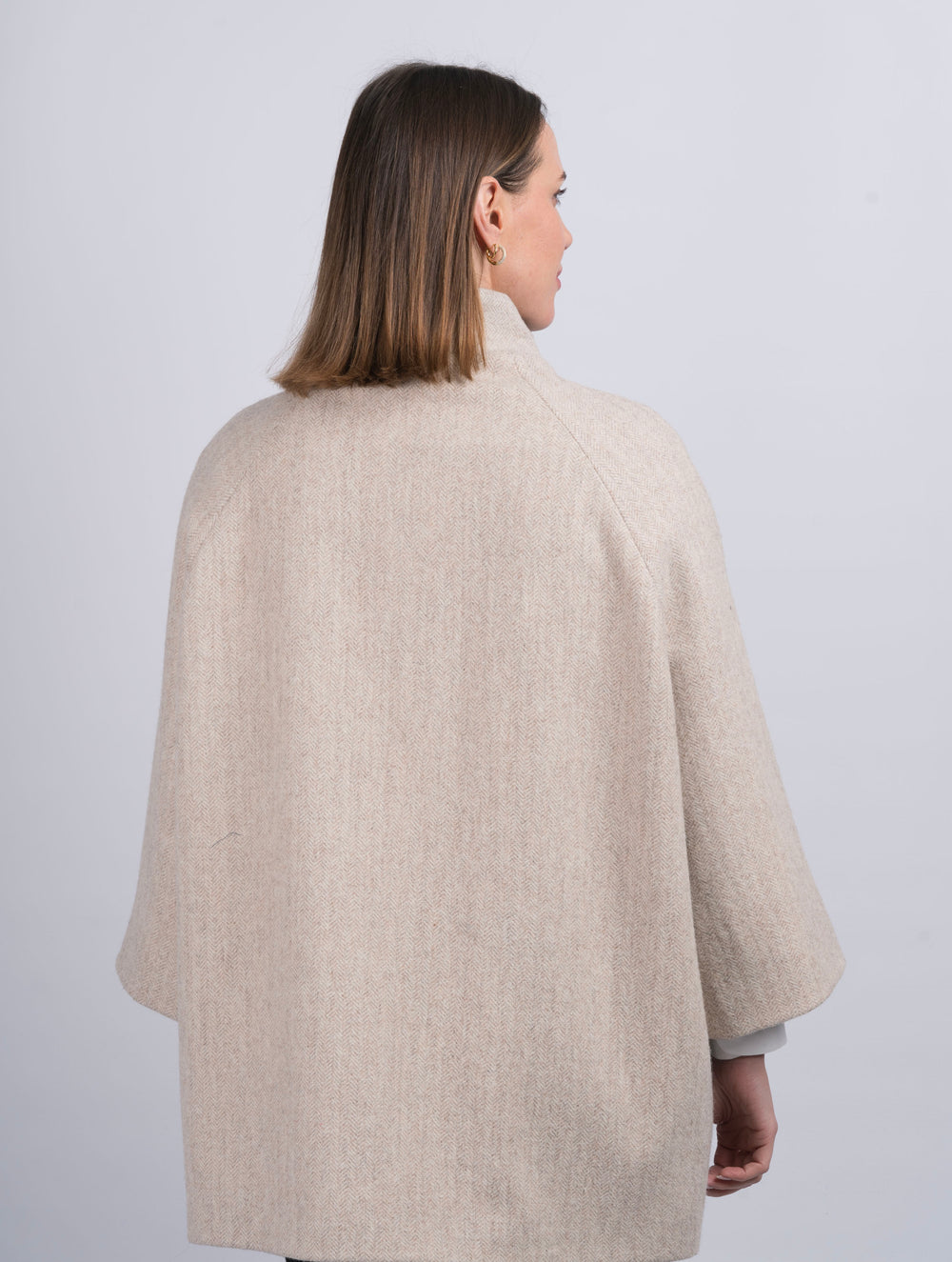 Women's Tweed Alpaca Cape Coat