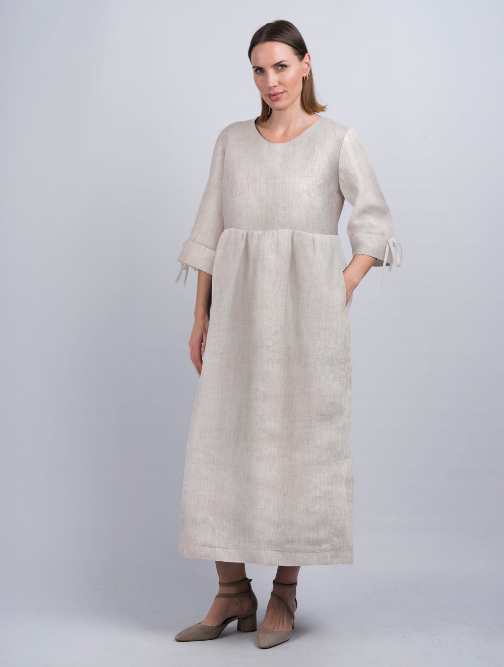 Women's Linen Desert Dress With Sleeves