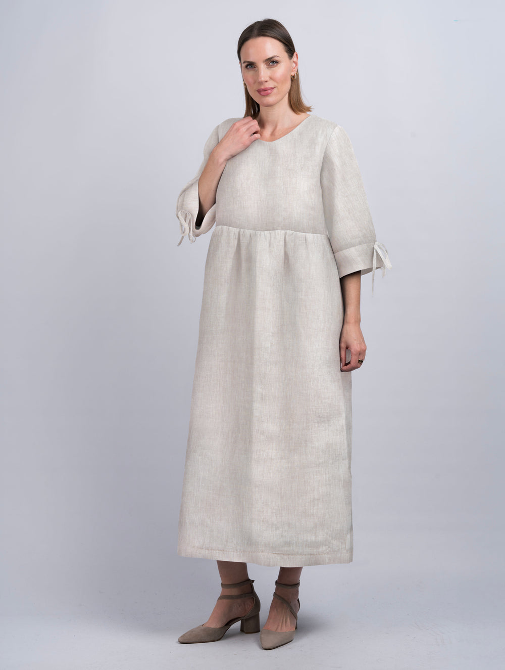 Women's Linen Desert Dress With Sleeves