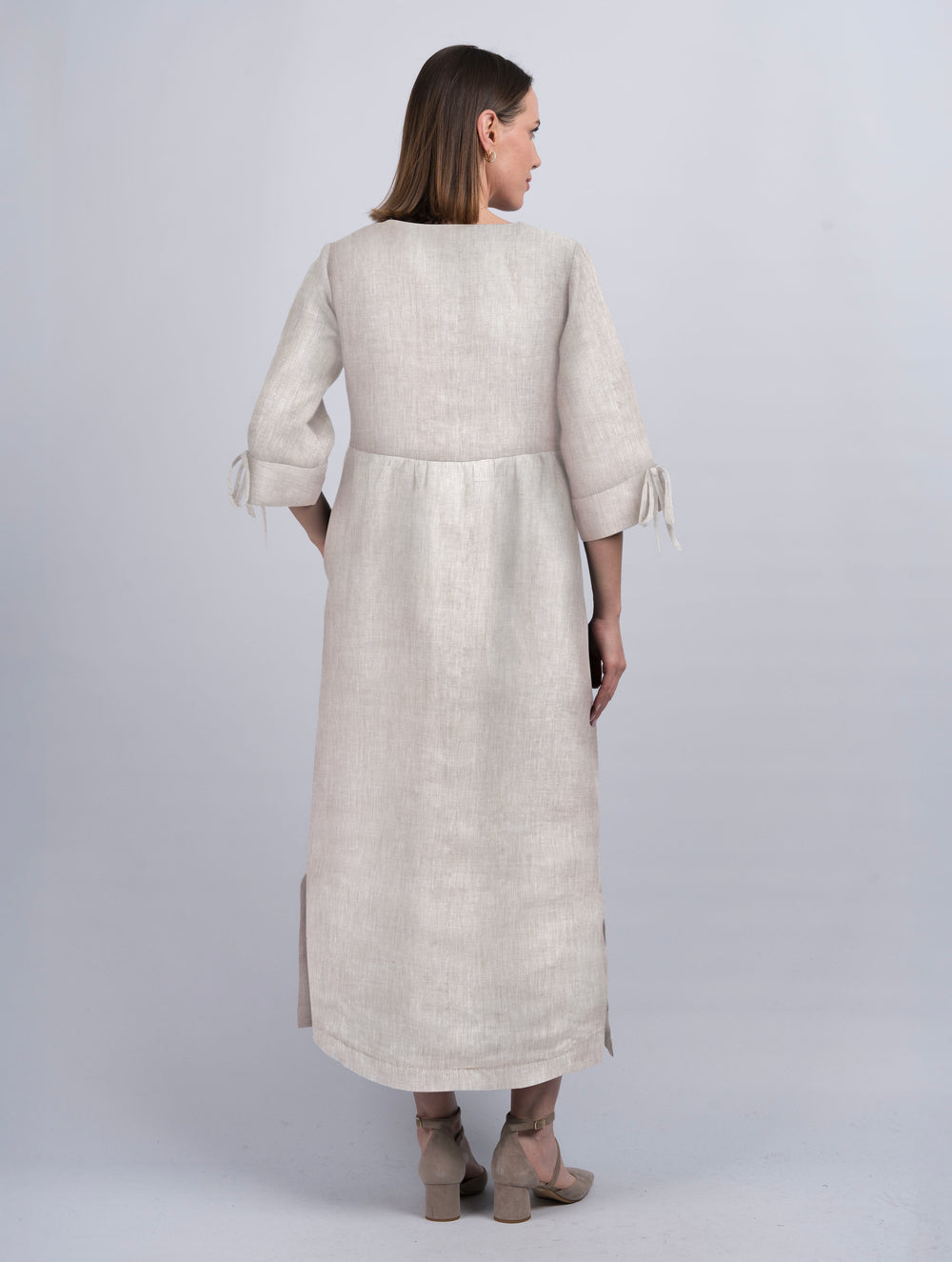 Women's Linen Desert Dress With Sleeves