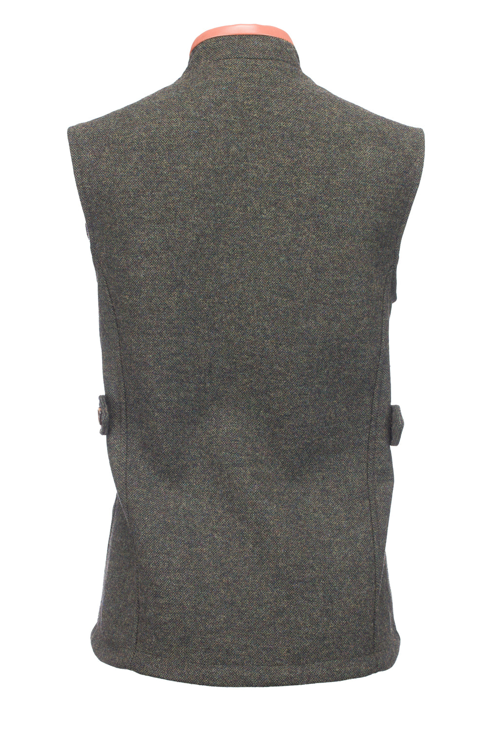 Women's Light Green Gilet with Leather Trim