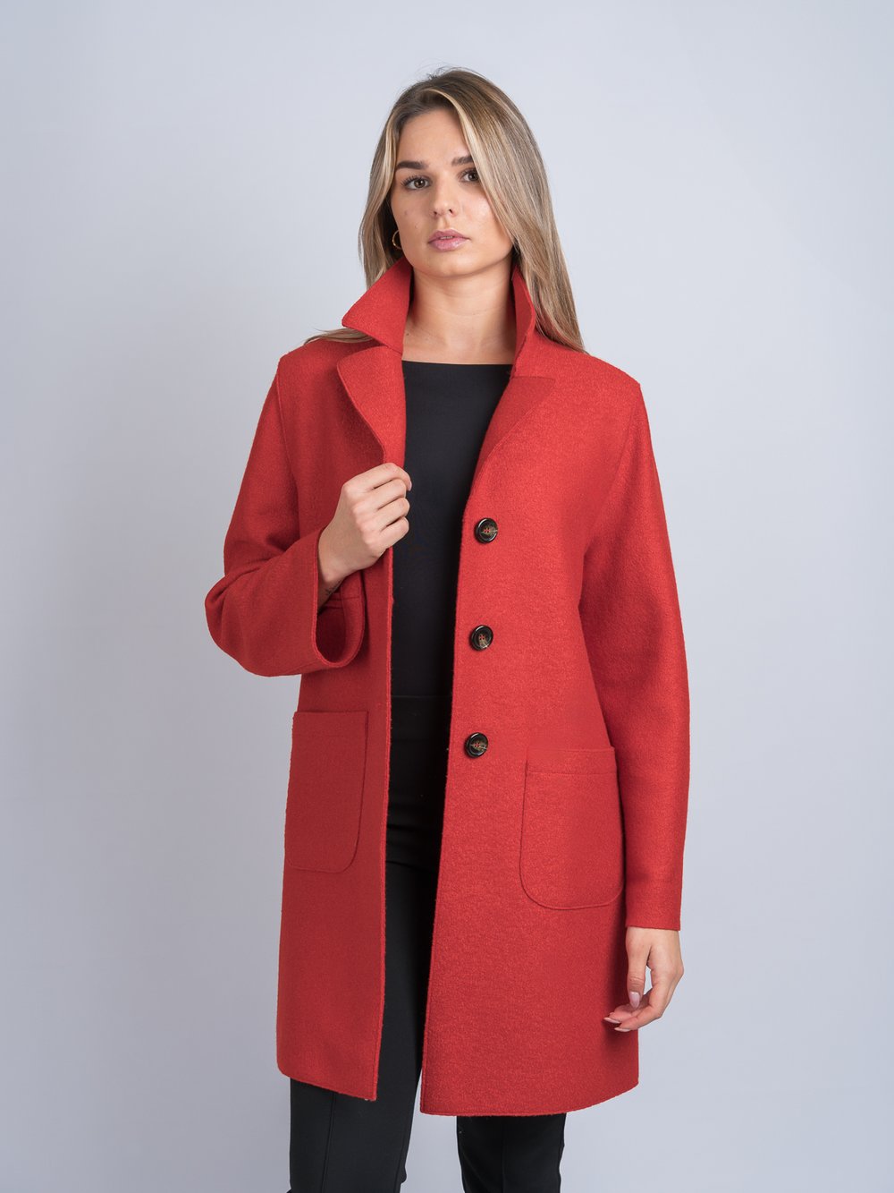 Women's Orange Swing Coat