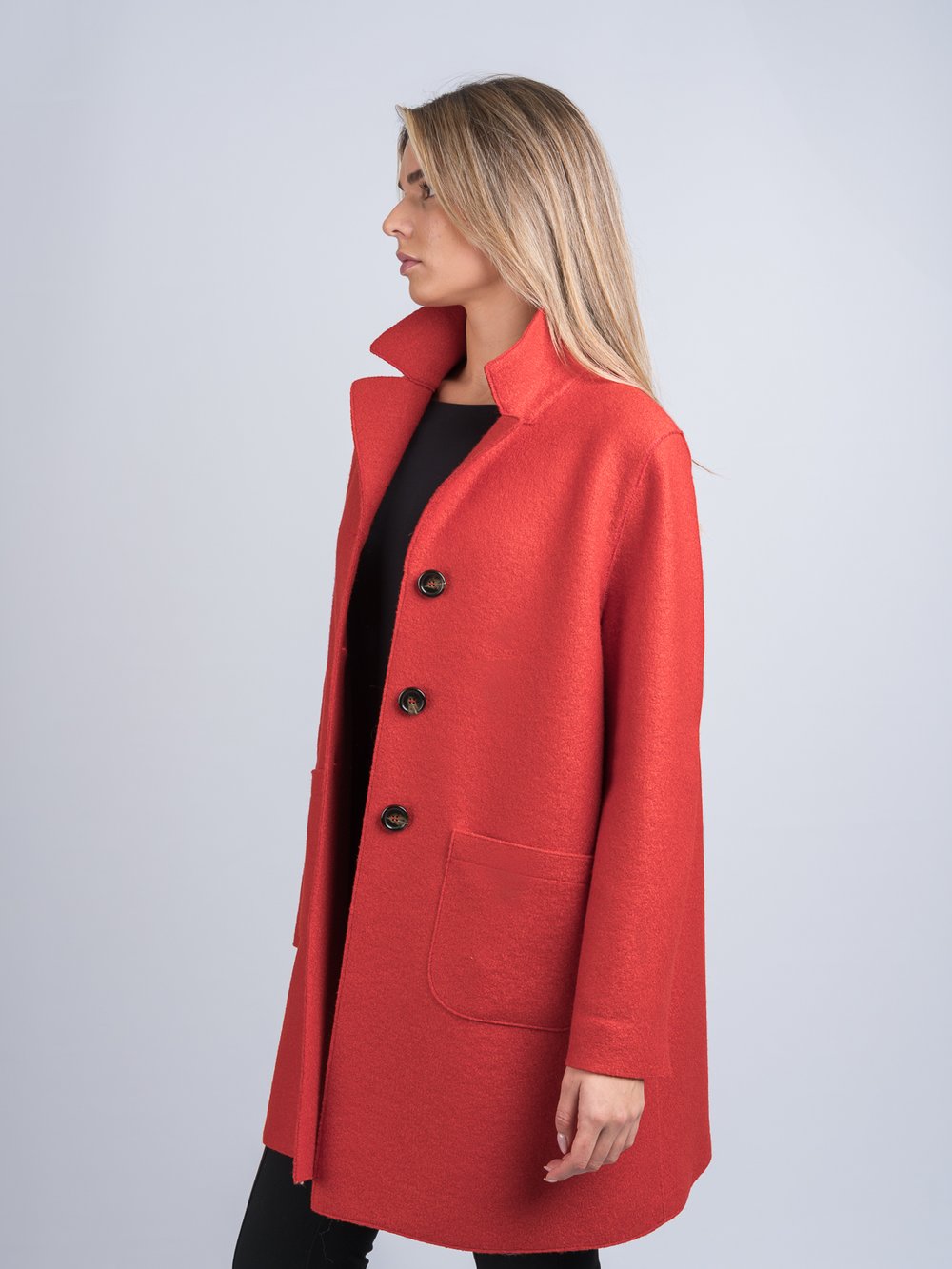 Women's Orange Swing Coat