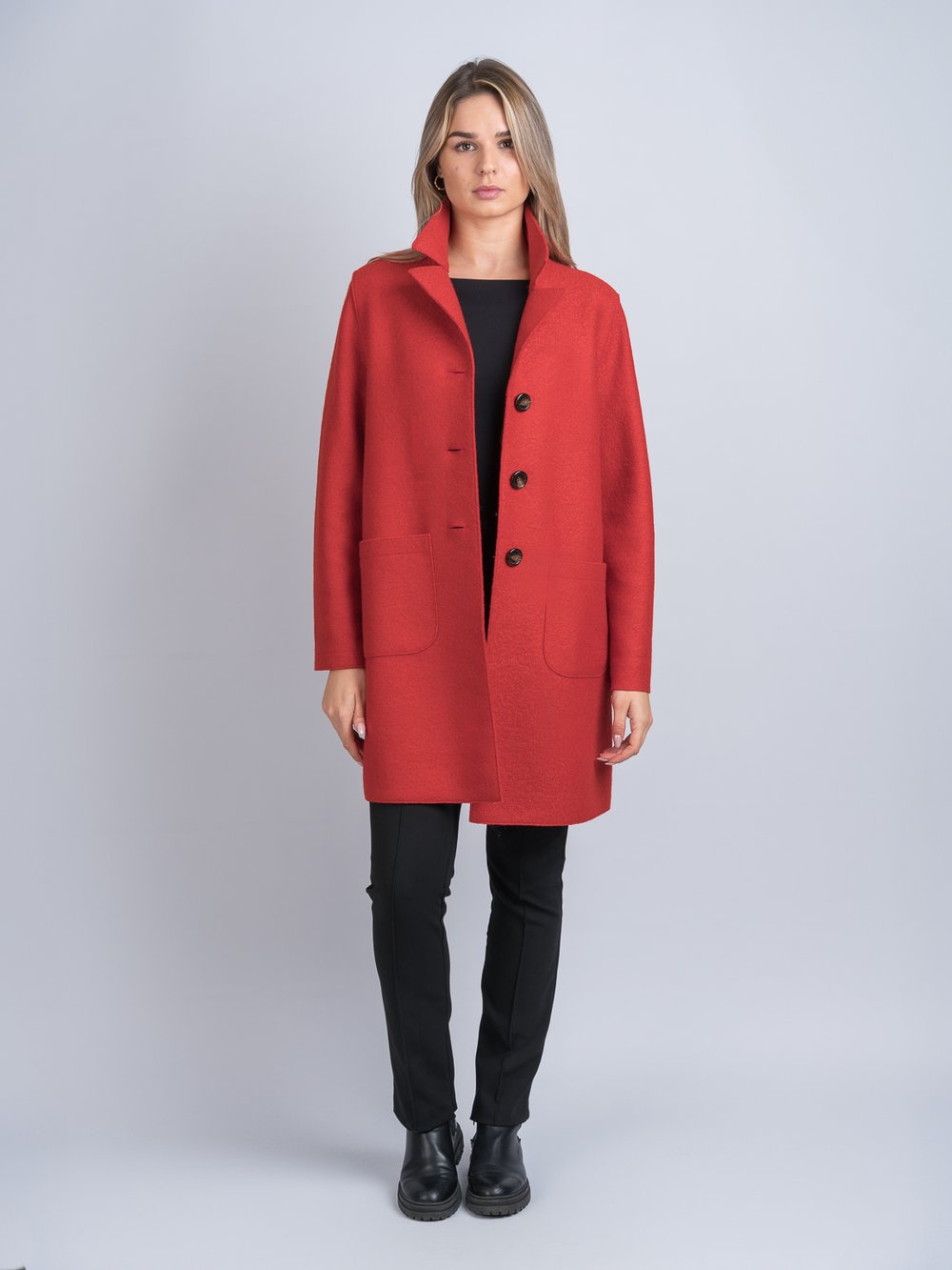 Women's Orange Swing Coat