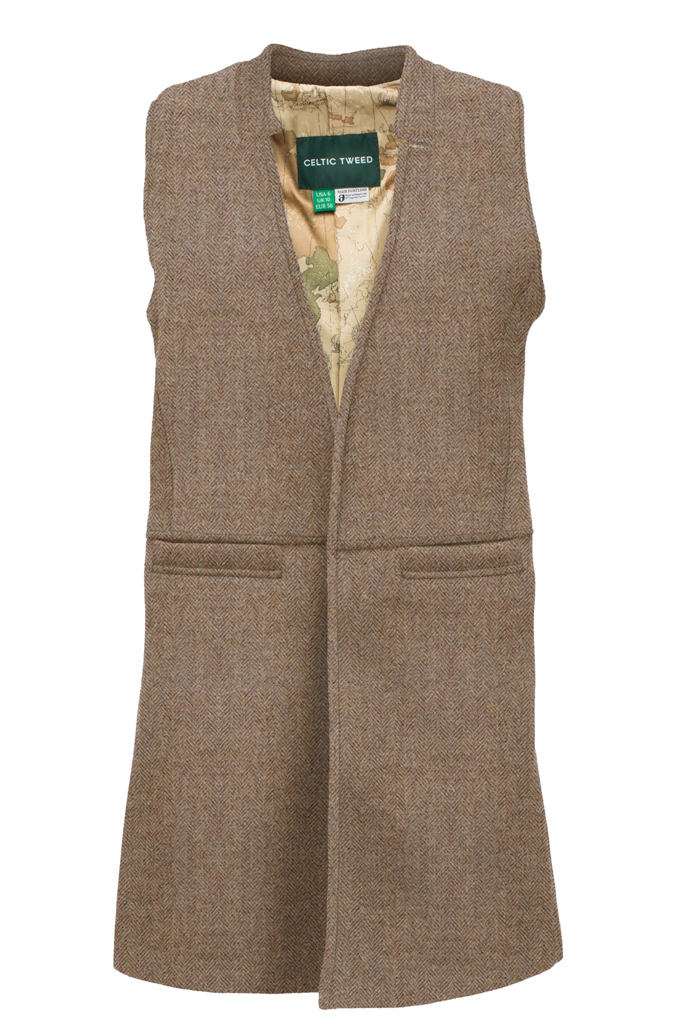 Women's Fawn Tweed Long Gilet