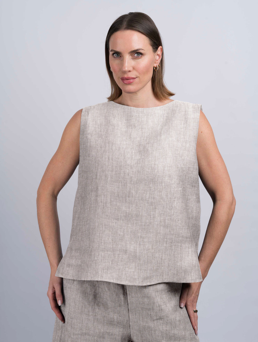 Women's Pleat Back Desert Linen Top