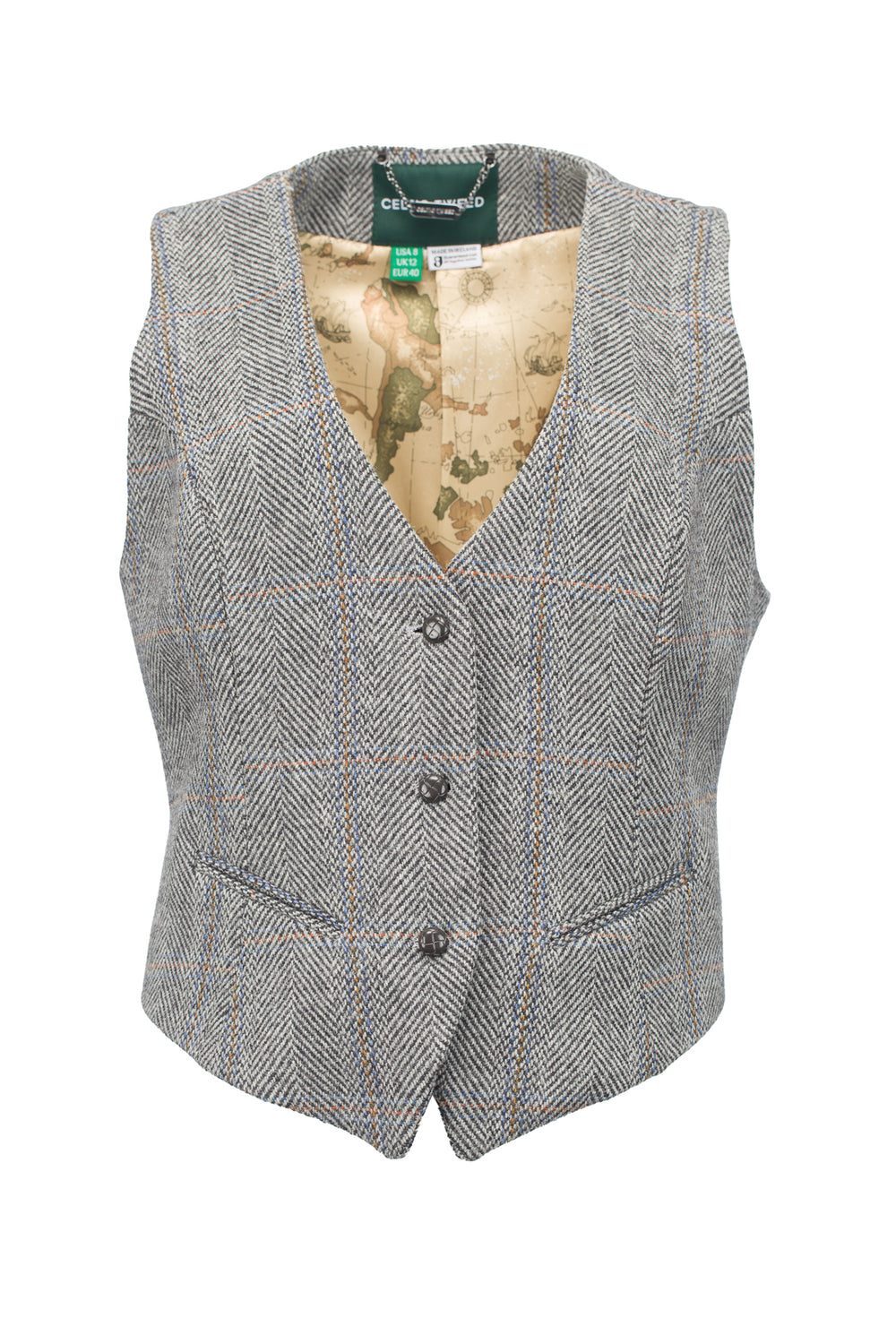 Women's Grey Hunting Tweed Waistcoat & Vest