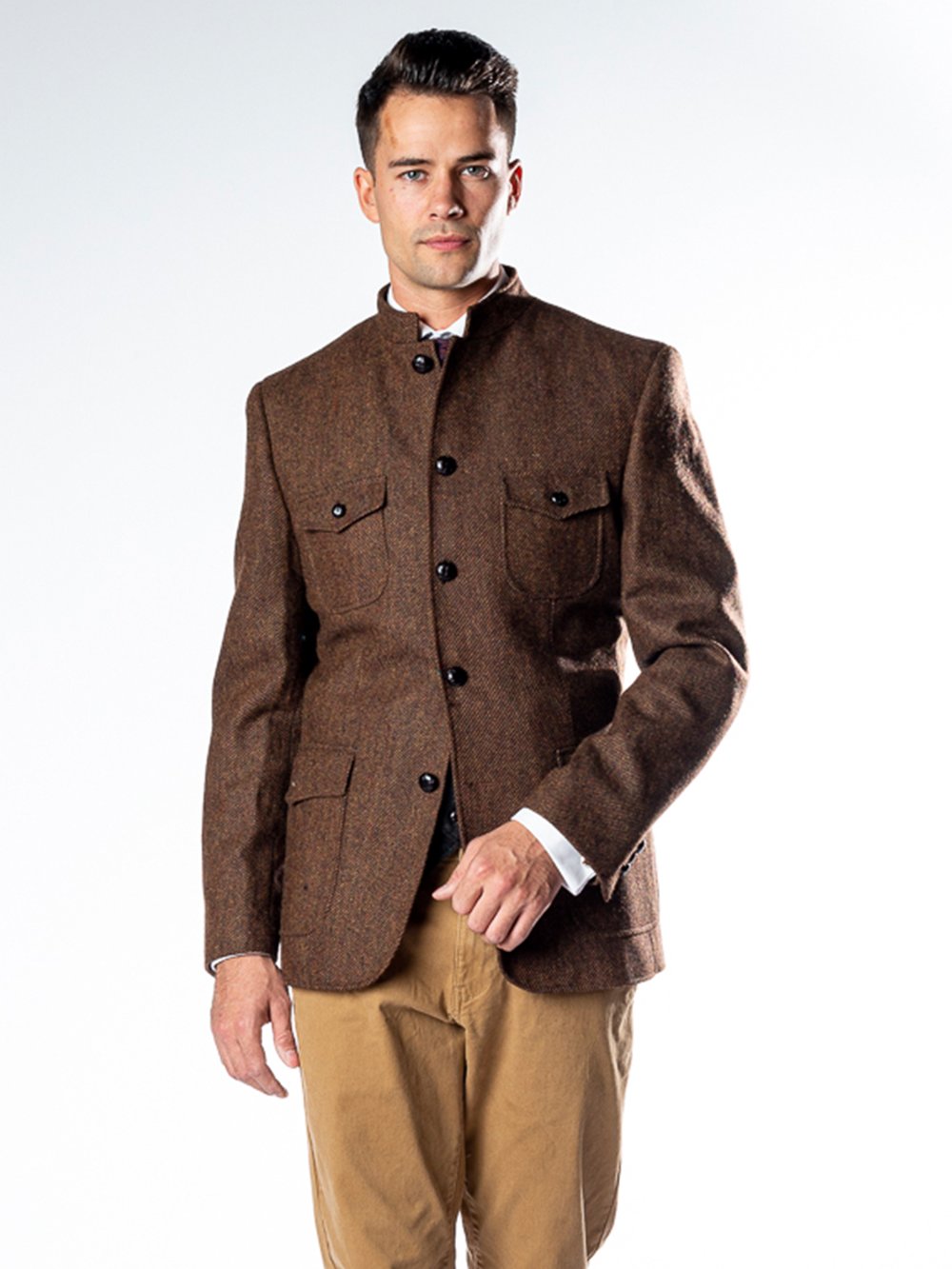 Veste Heritage en tweed marron Nerhu