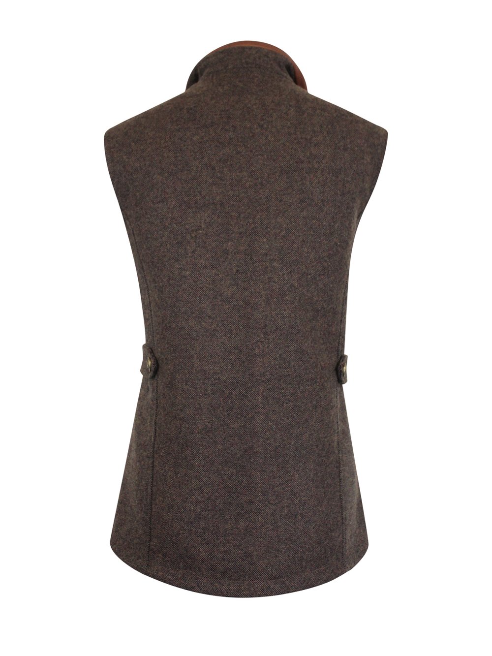 Women's Mid Brown Gilet with Leather Trim