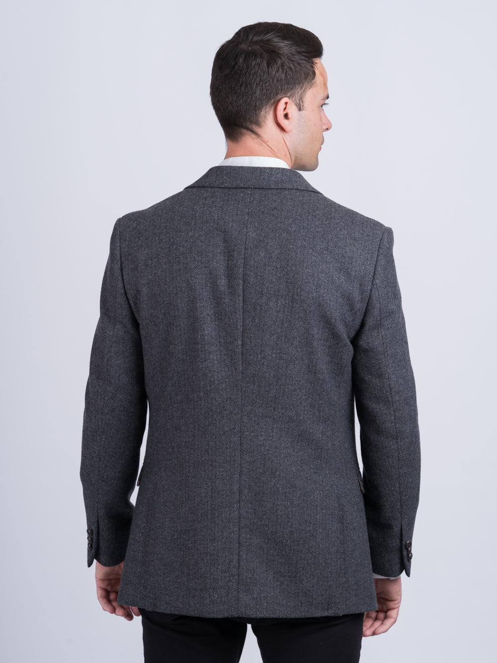 Heaney Grey Slim Fit Tweed Jacket & Blazer