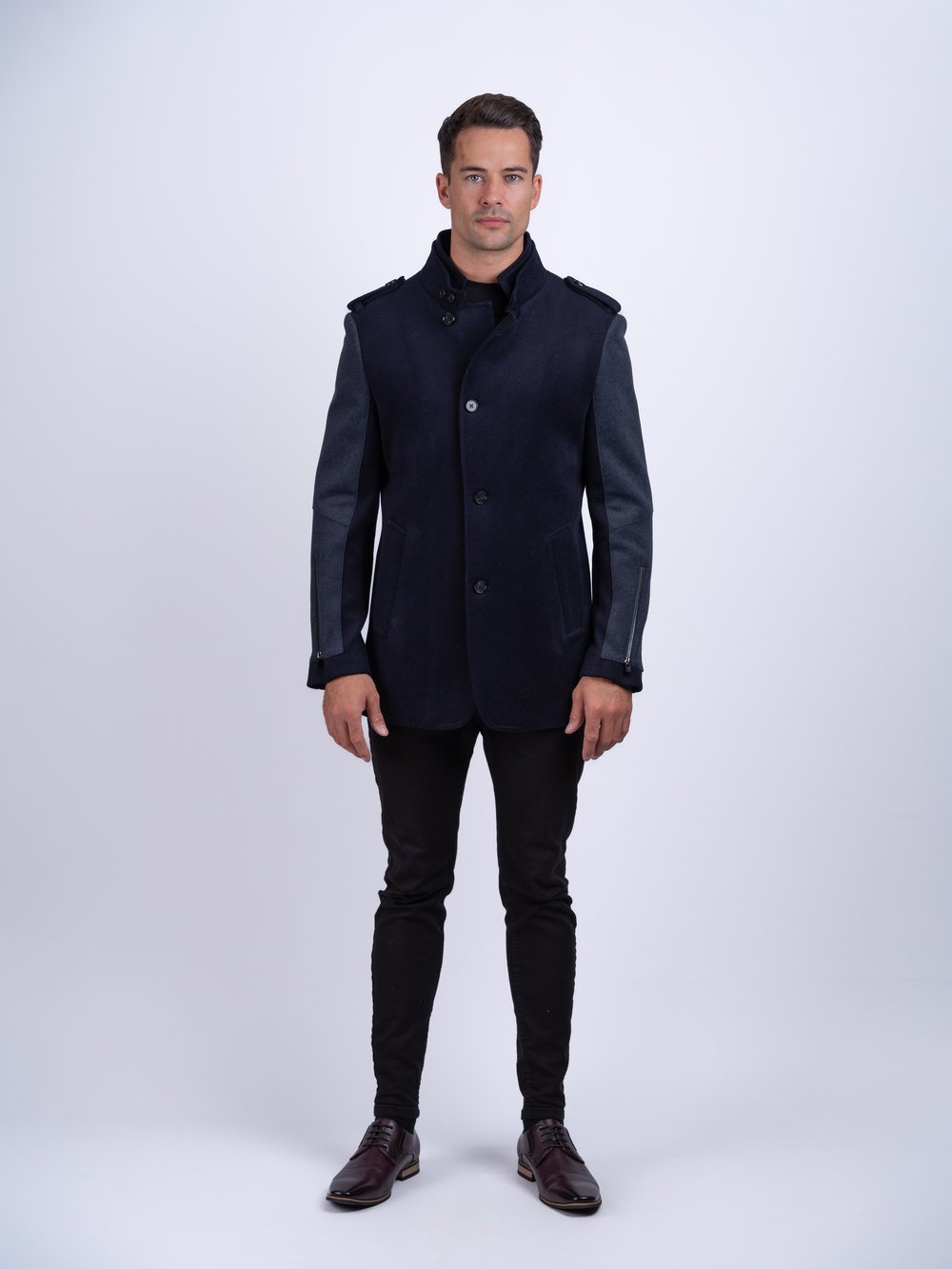 Men's Navy Wool Coat