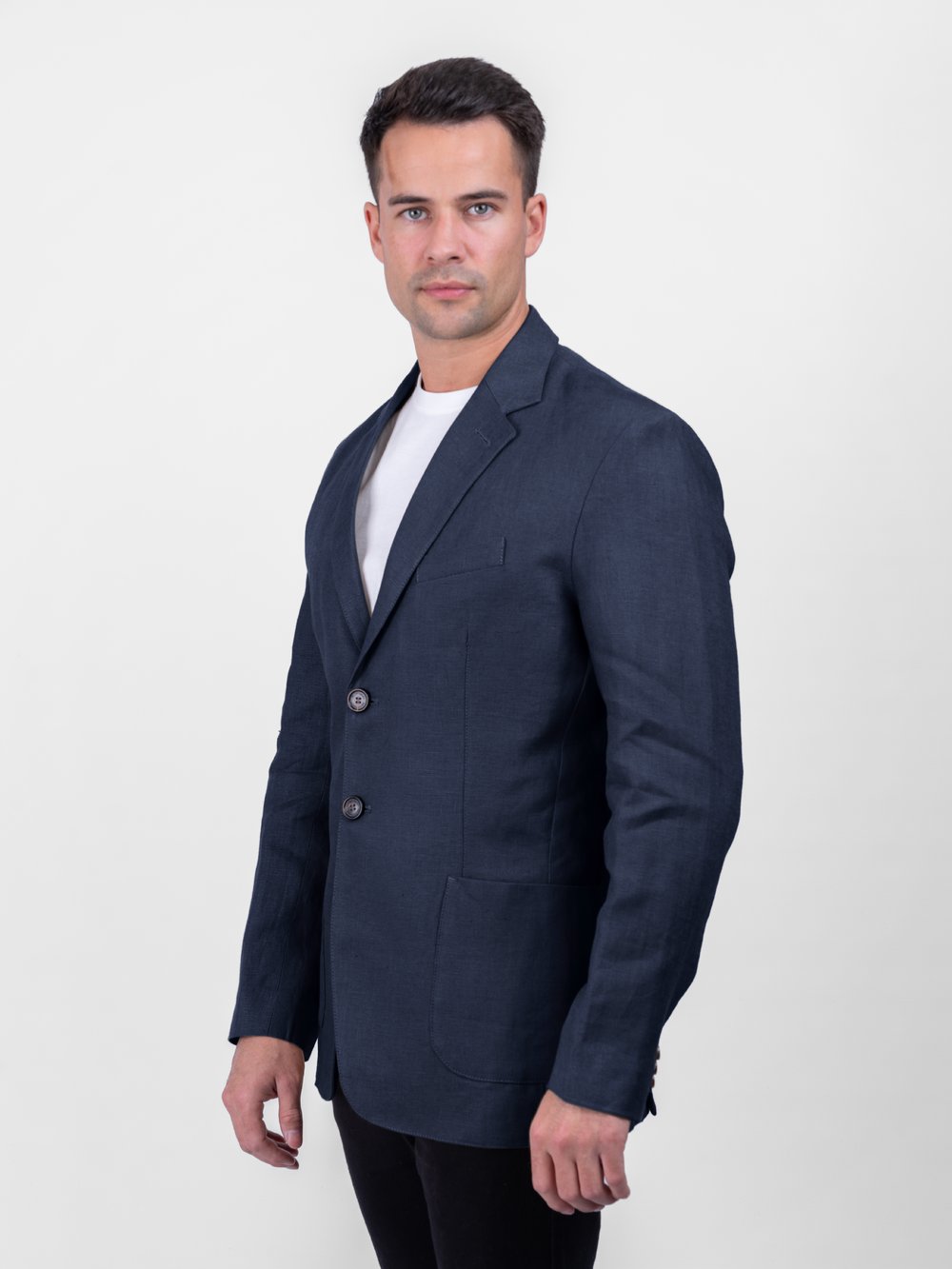 Mens Navy Irish Linen Blazer & Jacket