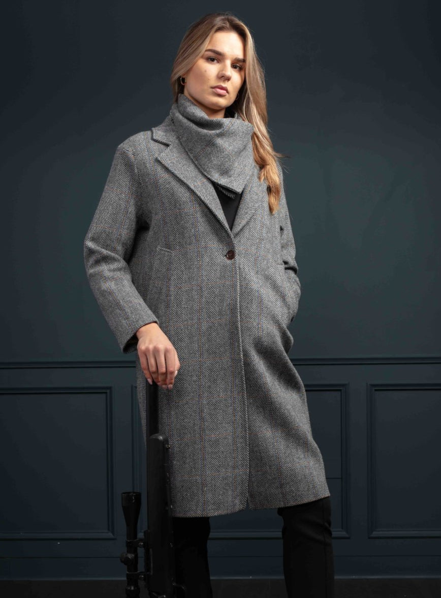 Grey Hunting Tweed City Coat