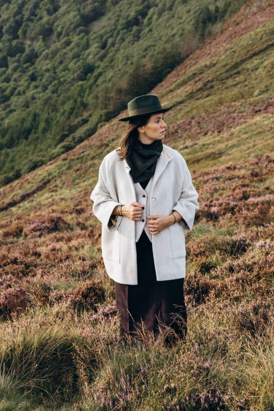 Women's Tweed Alpaca Cape Coat