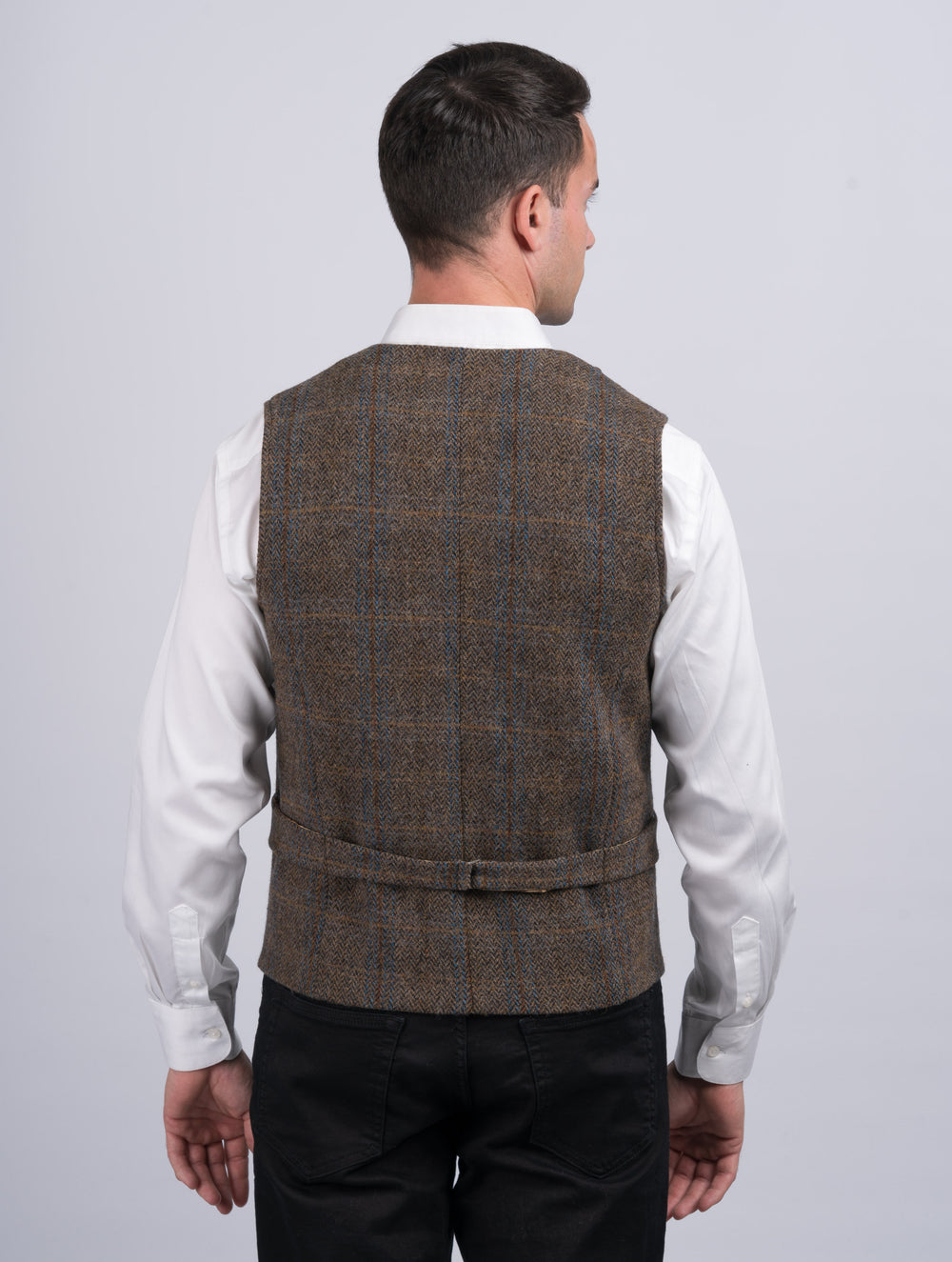 Brown Hunting Tweed Waistcoat & Vest With Revere