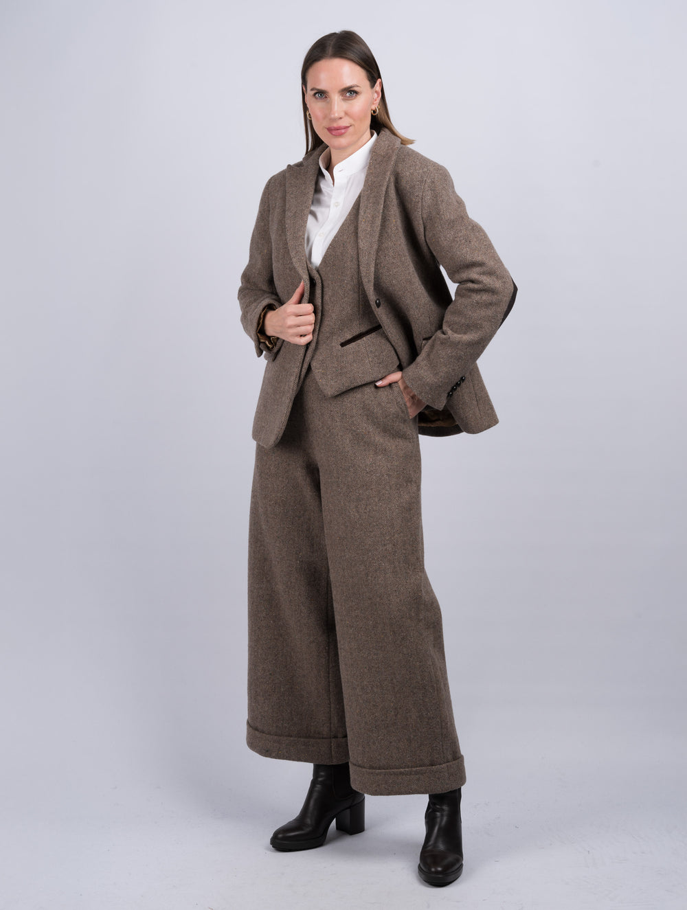 Women's Fawn Tweed Trousers & Pants