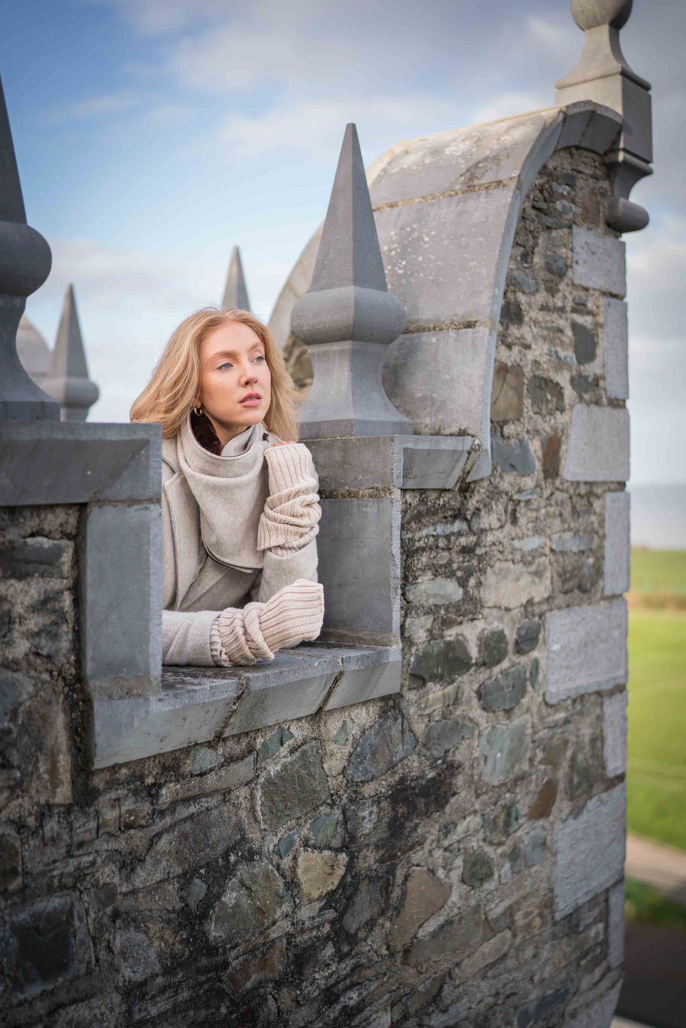 Alpaca Wool Tweed Snood Scarf With Reversible  Velvet