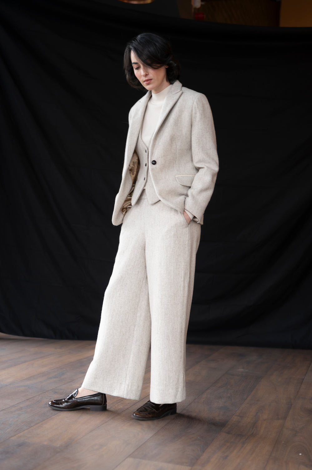 Women's Tweed Alpaca  Long Trousers & Pants
