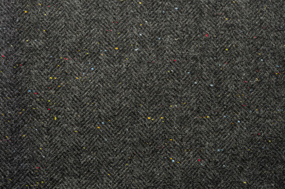 Women's Smoke Herringbone Tweed Funnel Neck Coat — Available to Preorder Now
