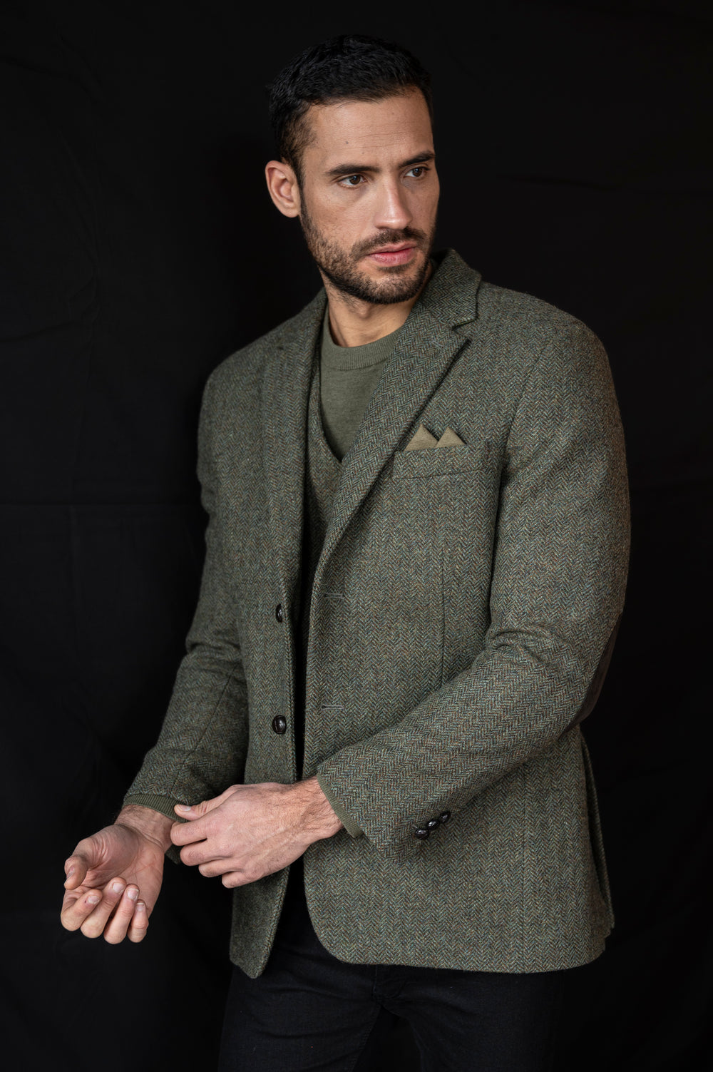 Moss Green Tweed Jacket & Blazer