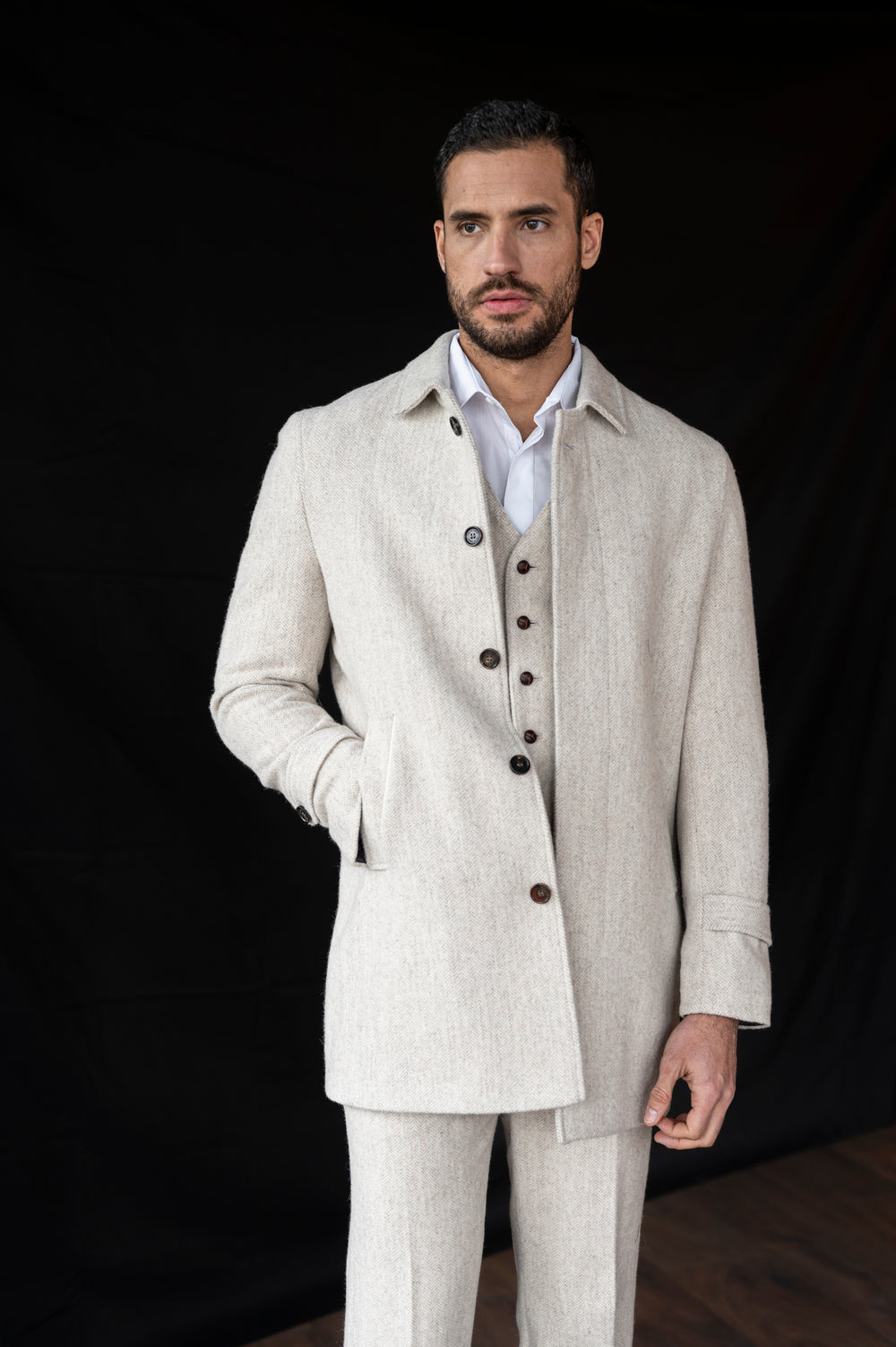 Men's Alpaca Tweed City Coat