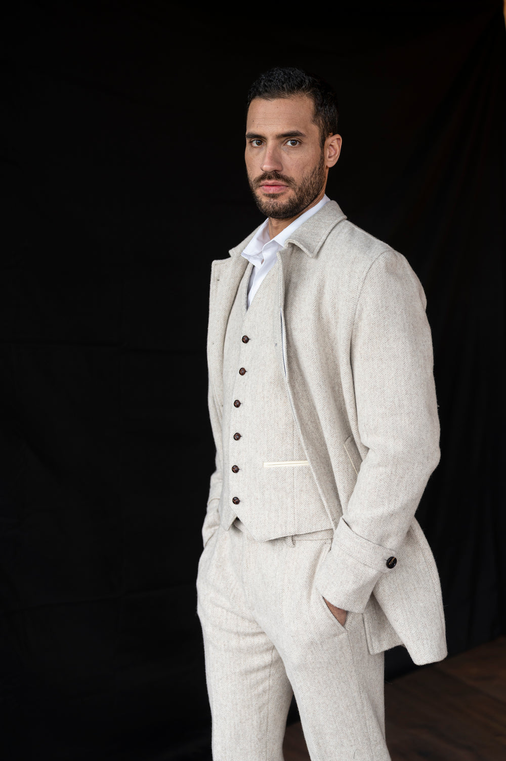 Men's Alpaca Tweed City Coat