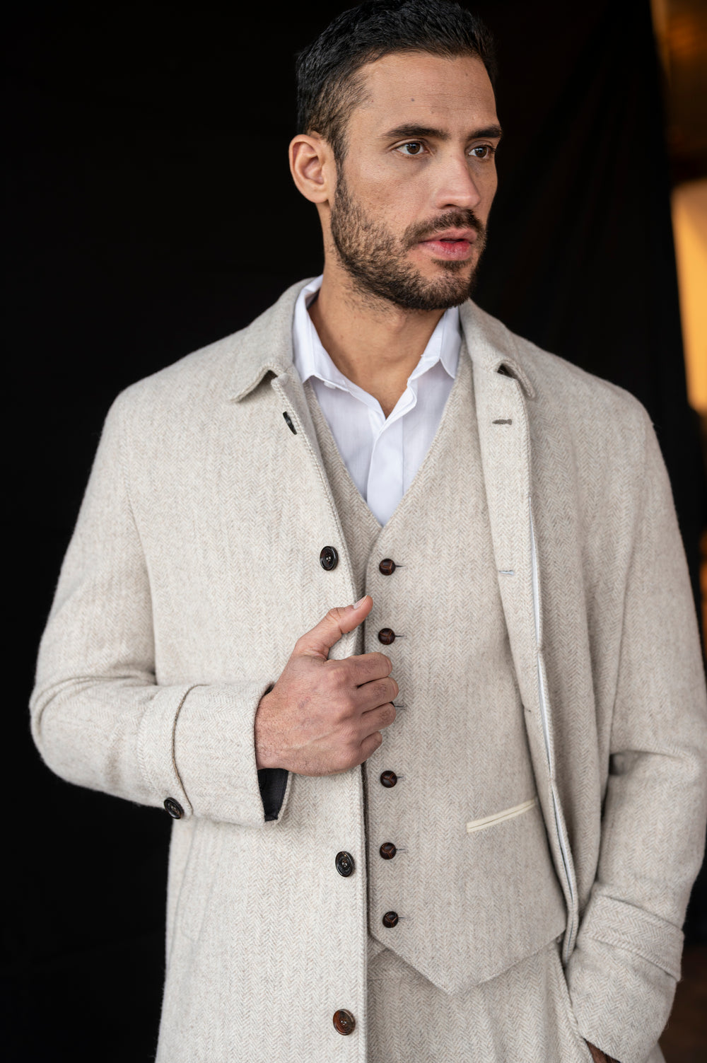 Men's Alpaca Tweed City Coat