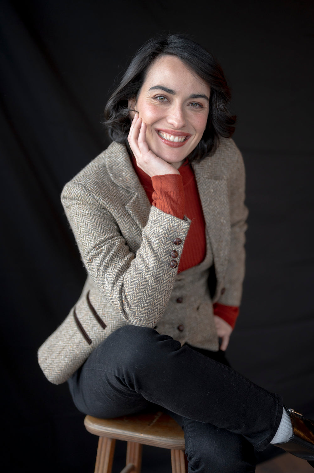 Women's Oak Herringbone Cropped Tweed Jacket & Blazer