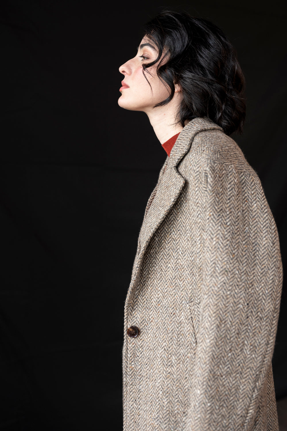 Women's Oak Herringbone Tweed City Coat