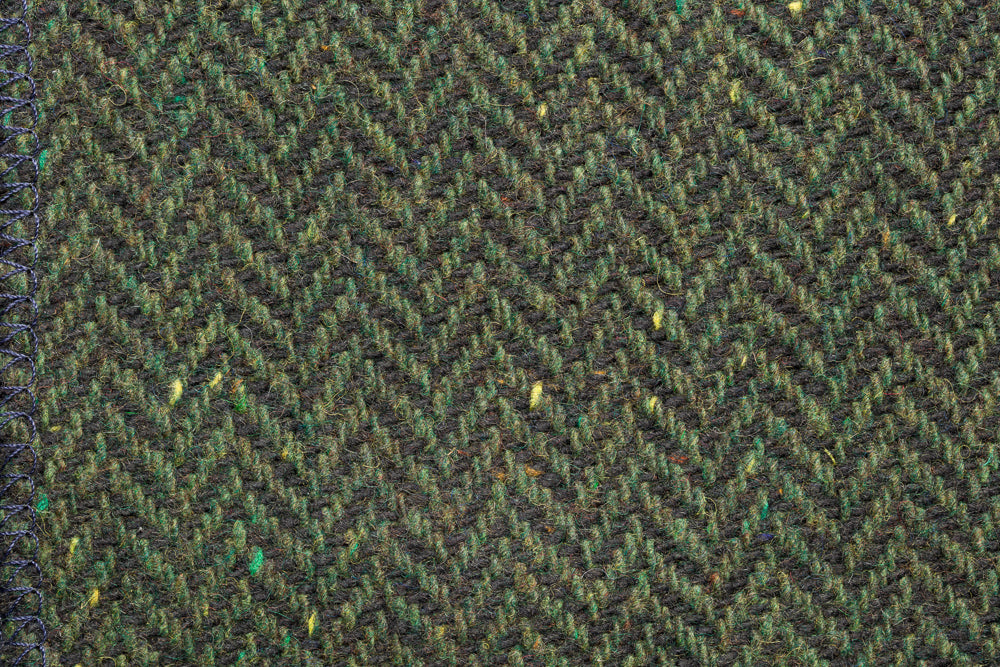 Green Herringbone Tweed A5 Notebook