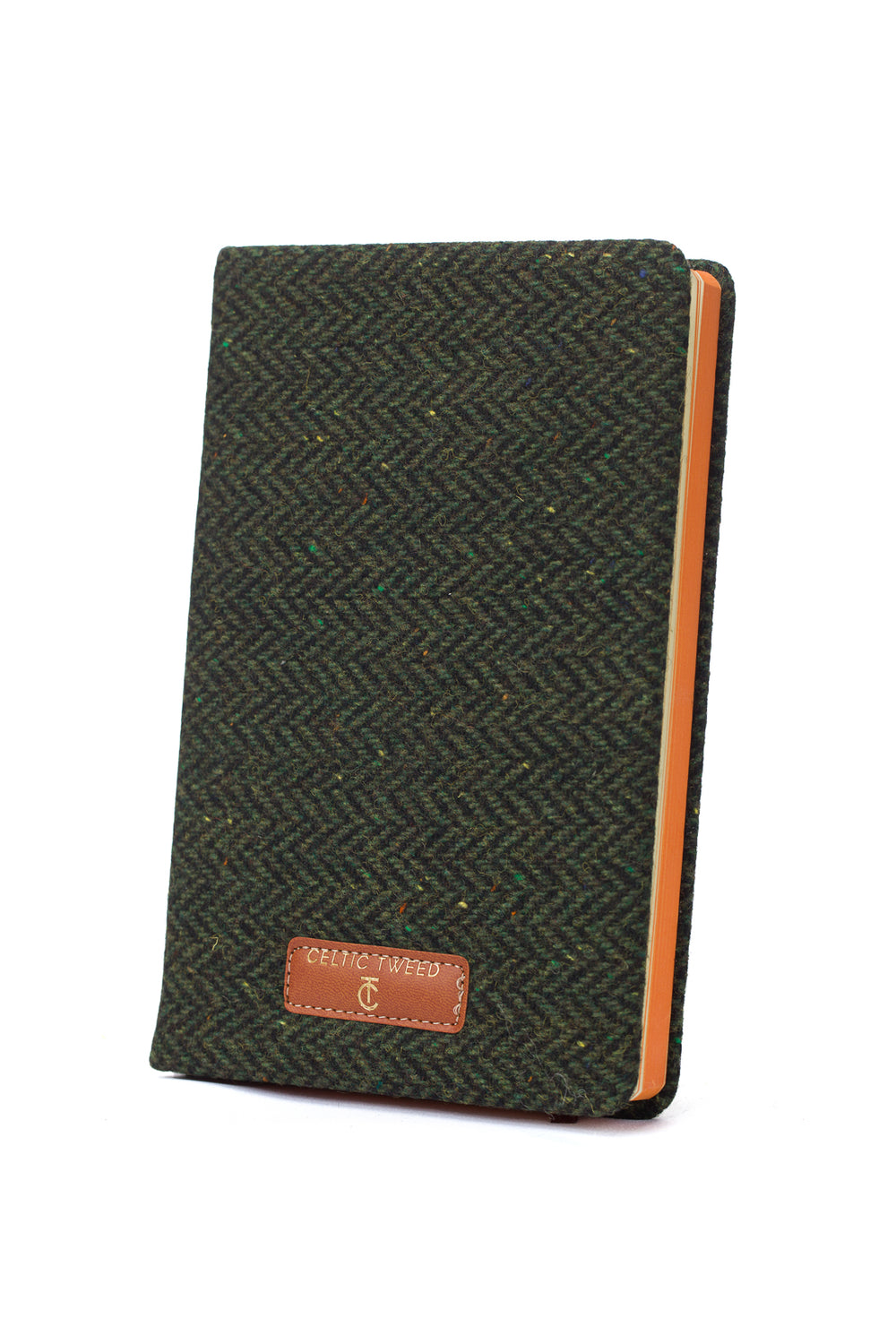 Green Herringbone Tweed A5 Notebook
