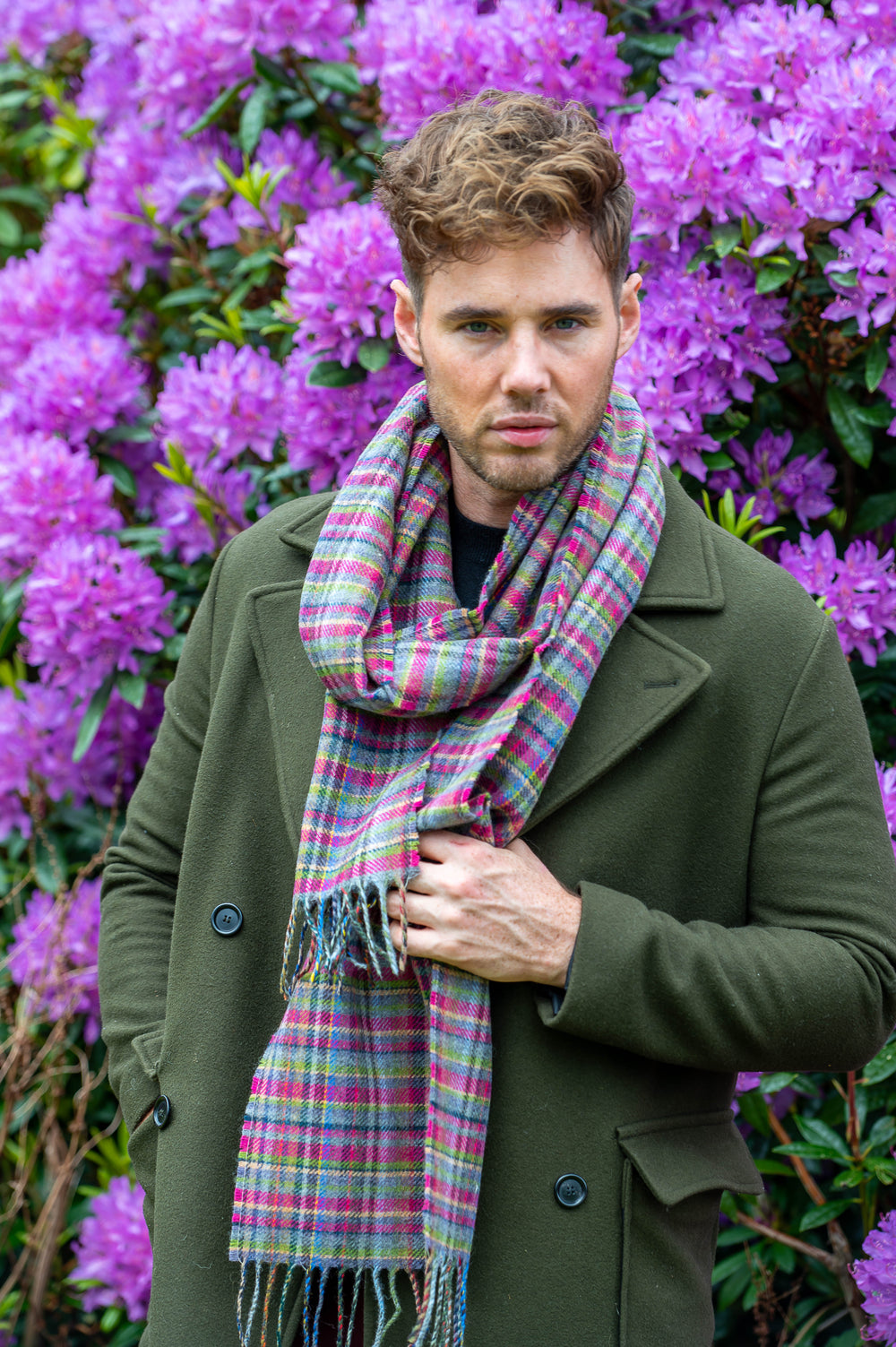 Lambswool Ards Mini Check Scarf