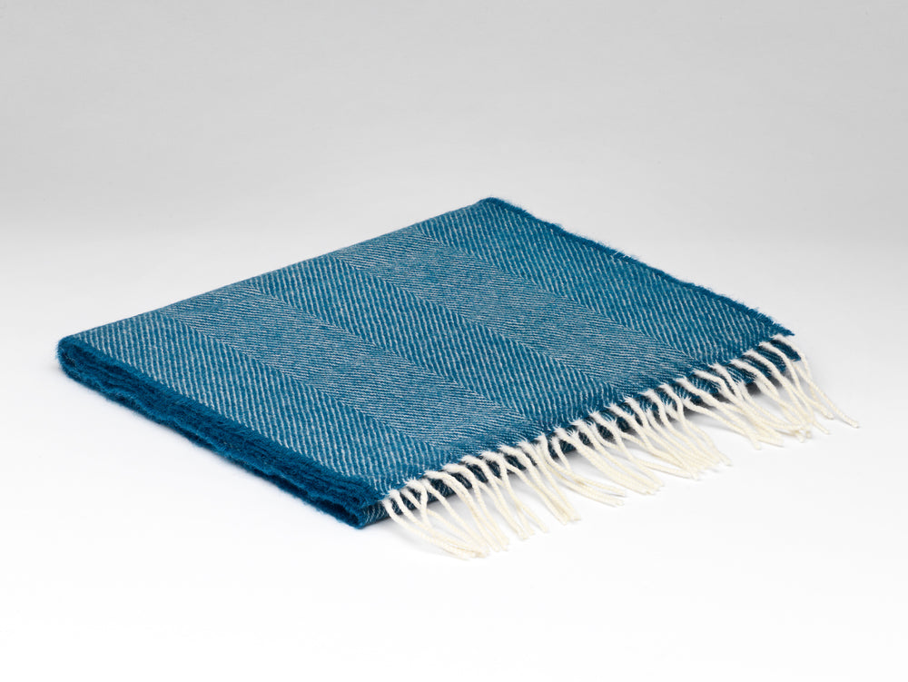Lambswool Kingfisher Herringbone Scarf
