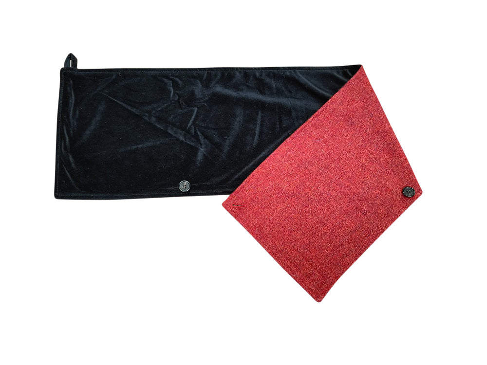 Orange Tweed Snood Scarf with Reversible Velvet Snood