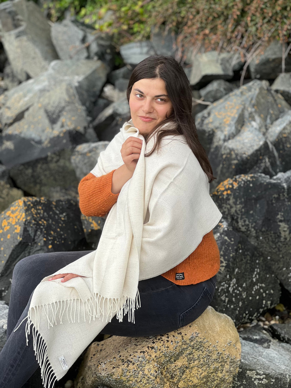 Cashmere Lambswool Linen Wrap