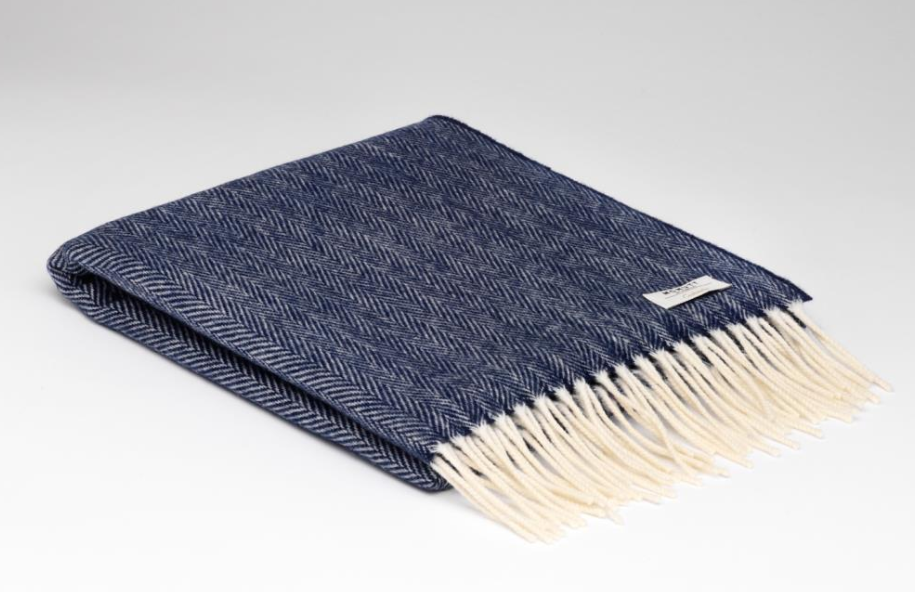 Cashmere Lambswool Nautical Navy Wrap