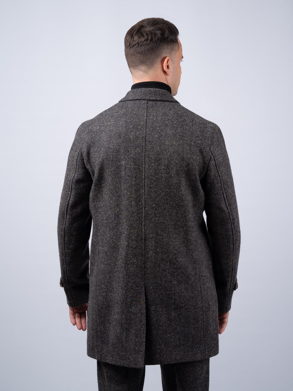 Men's Smoke Herringbone City Coat — Available to Preorder Now