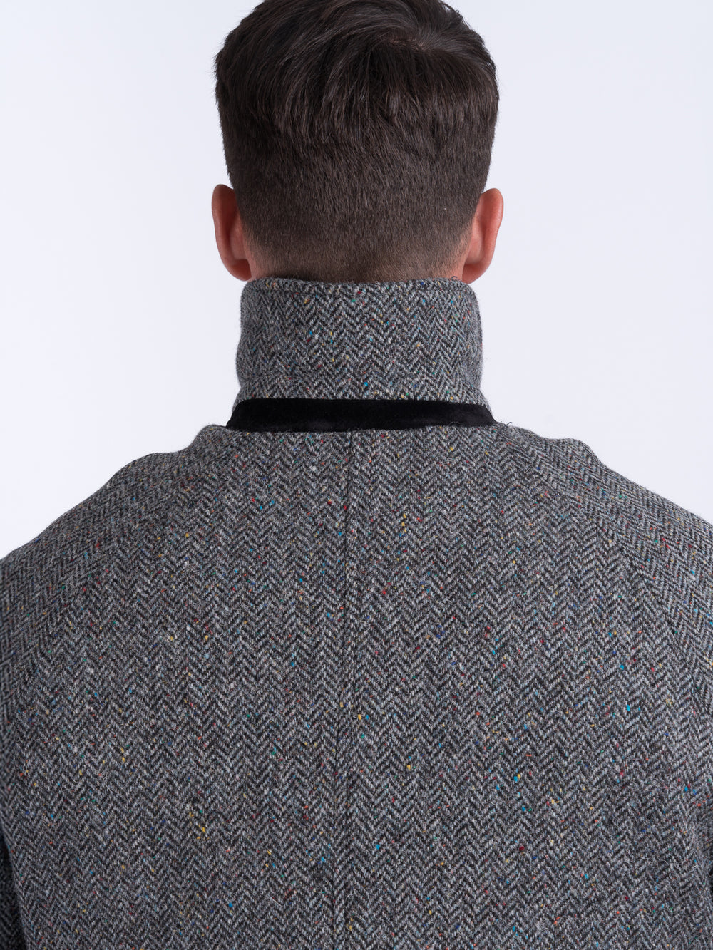 Men's Silver And Grey Raglan Overcoat