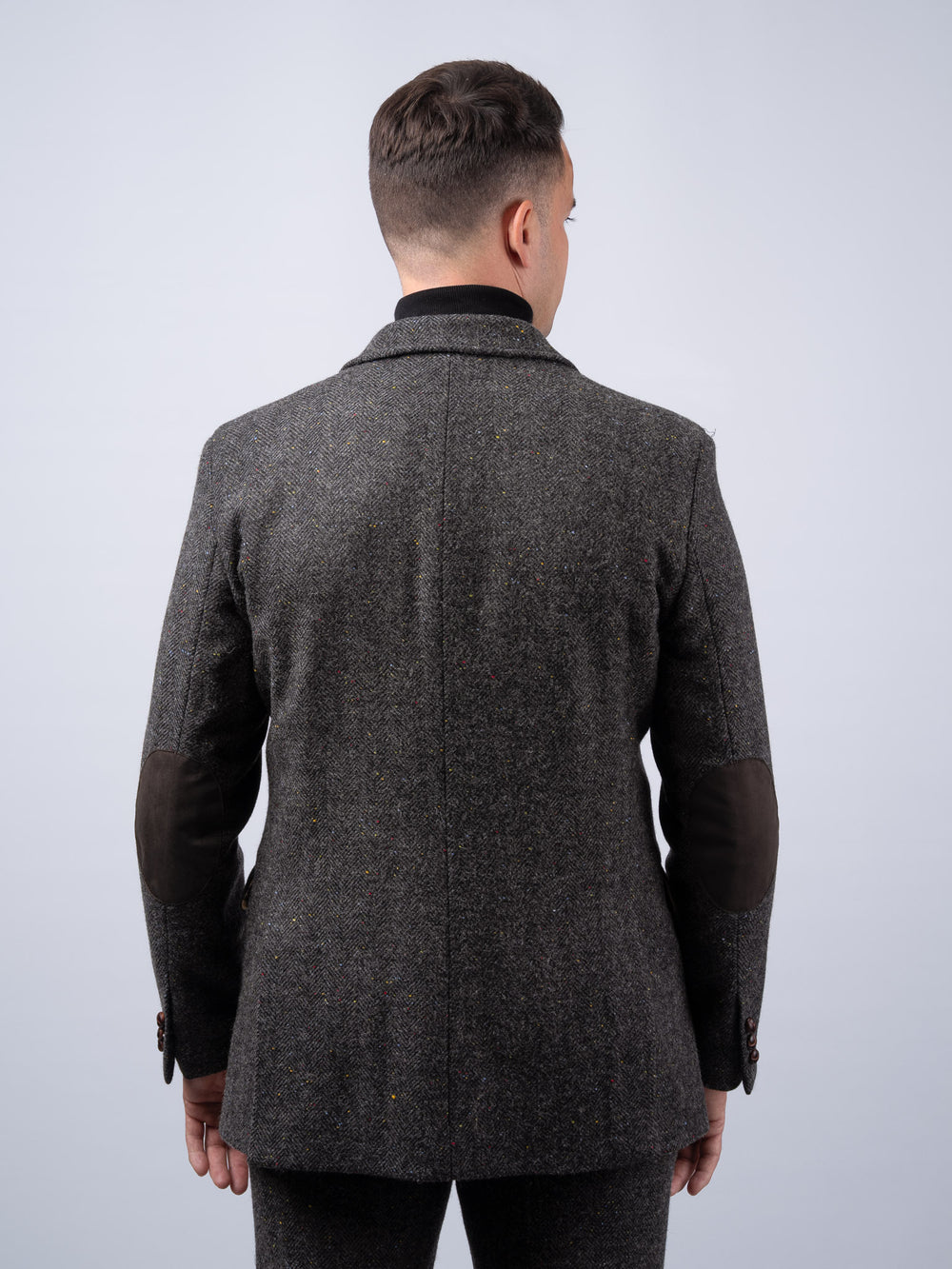 Smoke Herringbone Tweed Jacket with Moleskin Trim — Available to Preorder Now