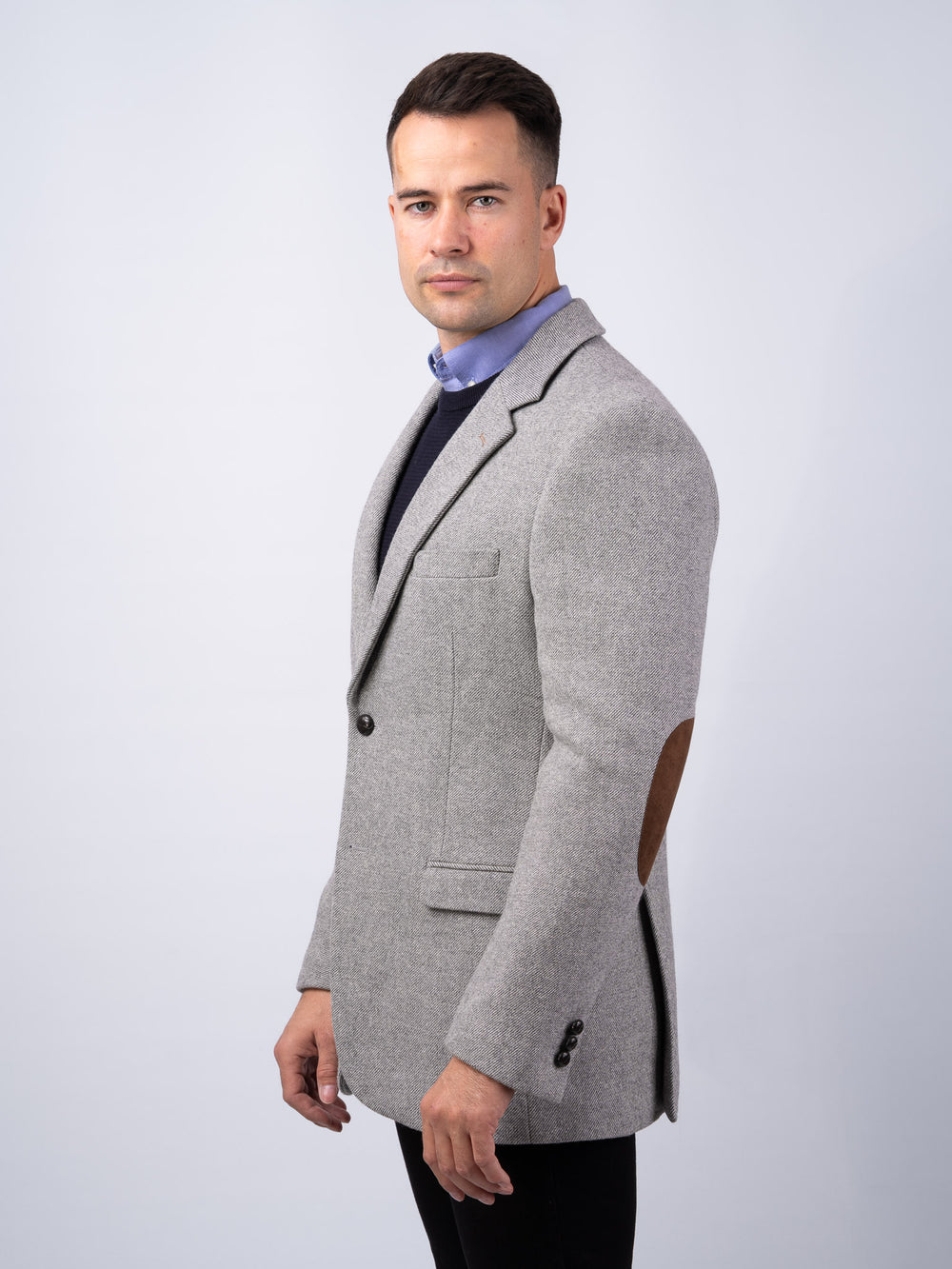 Muireann Light Grey Classic Fit Tweed Jacket and Blazer