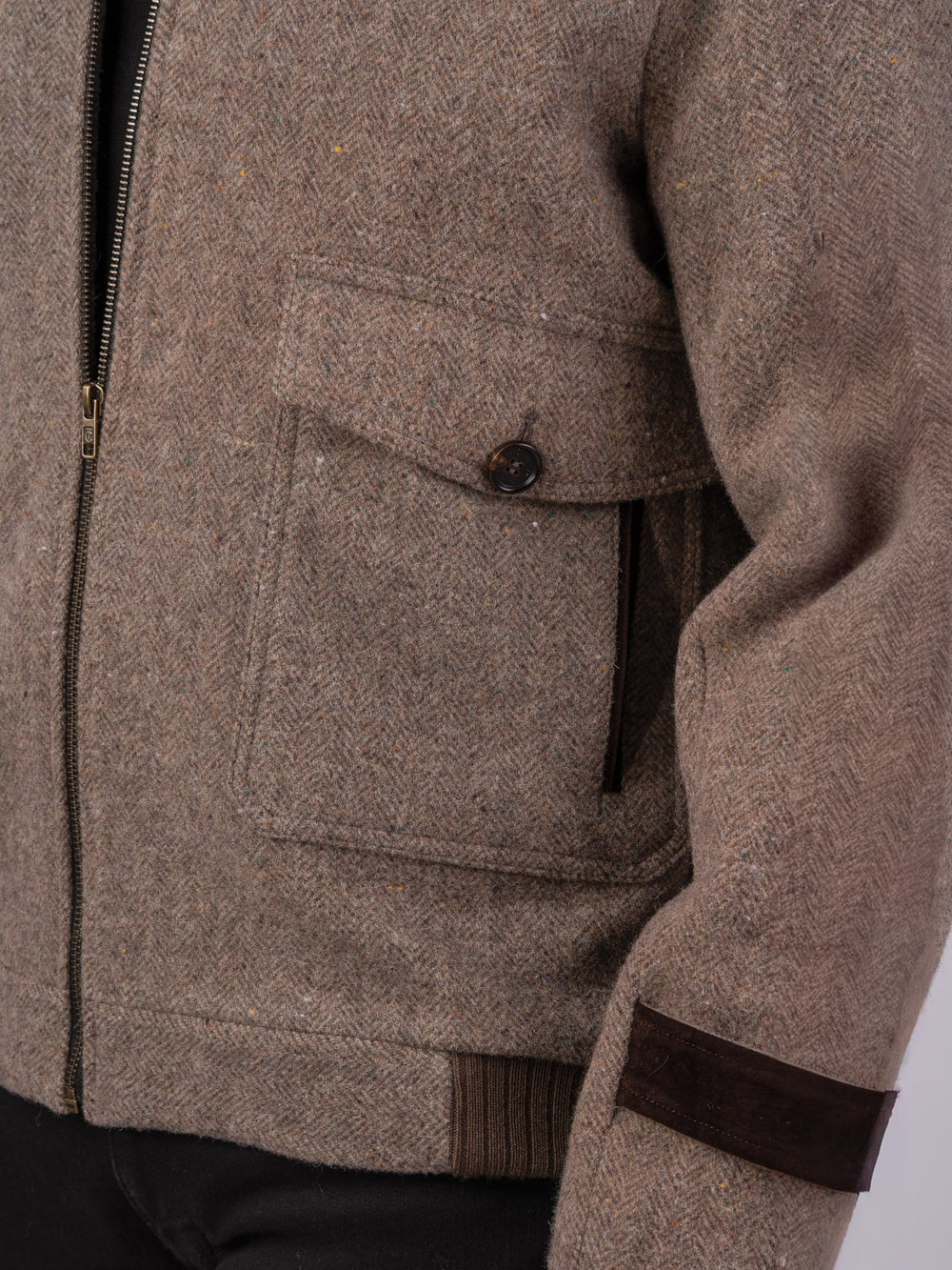 Men's Fawn Tweed Aviator Jacket