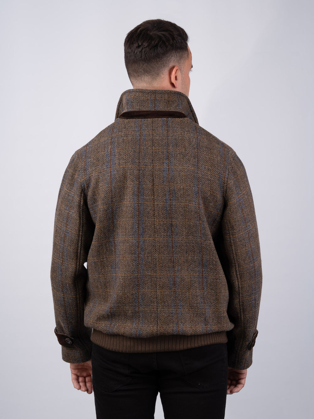 Men's Brown Hunting Tweed Aviator Jacket